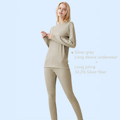 Women's Silver Fiber Anti-Electromagnetic Radiation long sleeve & underwear set
